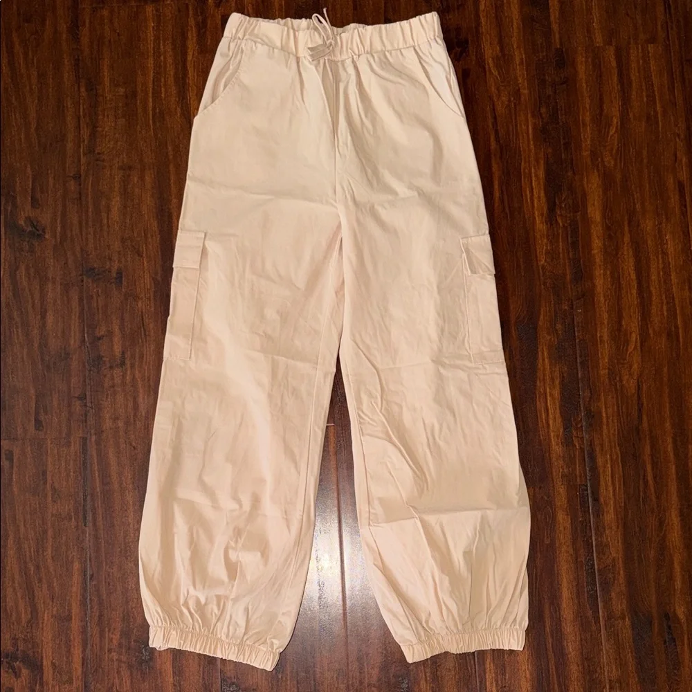 Girls Cream Cargo Pants
